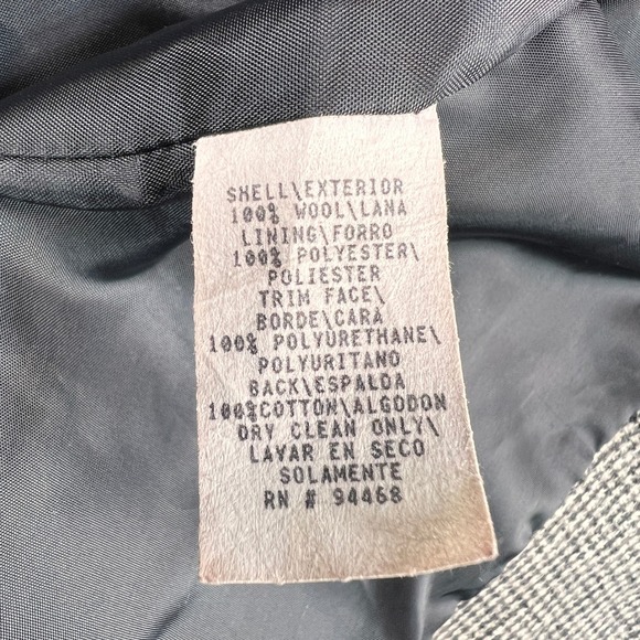 VTG Braebrook Wool Houndstooth Sport Coat Blazer Women 16 Gray Elbow Patch Prep - Picture 8 of 14